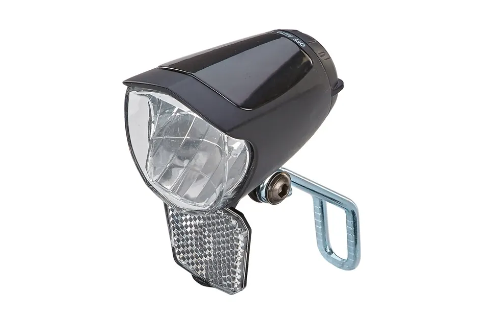 LED-Scheinwerfer 70 Lux, mit Standlicht, für E-Bikes und Naben- und Seitendynamo, abnehmarer Reflektor