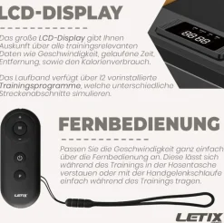 LETIX Elektrisches Laufband DeskWalk für zu Hause oder Büro, LCD-Display Motorisiertes Fitnessgerät, Schreibtisch Heimtrainer - Holz Optik - versch. Ausführungen