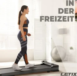 LETIX Elektrisches Laufband DeskWalk für zu Hause oder Büro, LCD-Display Motorisiertes Fitnessgerät, Schreibtisch Heimtrainer - Holz Optik - versch. Ausführungen