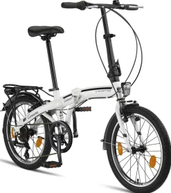 Licorne Bike Conseres Premium Falt Bike in 20 Zoll - Fahrrad für Herren, Jungen, Mädchen und Damen - Shimano 6 Gang-Schaltung - Hollandfahrrad Zoll:20;Farbe:Weiß/Schwarz