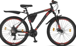 Licorne Bike Effect Premium Mountainbike in 26, 27,5 und 29 Zoll - Fahrrad für Jungen, Mädchen, Herren und Damen - Shimano 21 Gang-Schaltung - Herrenrad Zoll:26.00;Farbe:Schwarz/Orange (2xDisc-Bremse)