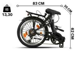 Licorne Bike Fold Premium Klapprad Stil:V-Bremse;Farbe:Schwarz/Anthrazit