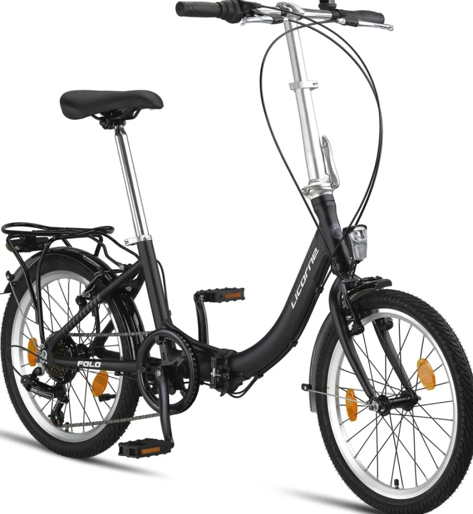 Licorne Bike Fold Premium Klapprad Stil:V-Bremse;Farbe:Schwarz/Anthrazit
