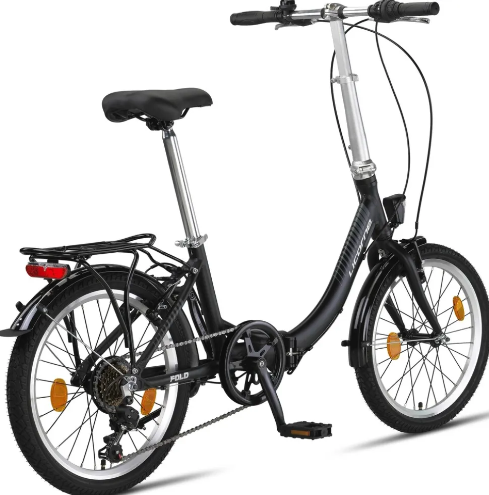 Licorne Bike Fold Premium Klapprad Stil:V-Bremse;Farbe:Schwarz/Anthrazit