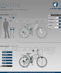Licorne Bike Guide Premium Mountainbike in 20, 24 und 26 Zoll - Fahrrad für Mädchen, Jungen, Herren und Damen - Shimano 21 Gang-Schaltung, Kinderfahrrad, Kinder Farbe:Schwarz/Rot/Grau;Zoll:24