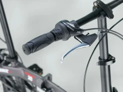 Licorne Bike Phoenix 2D, 20 Zoll Aluminium-Faltrad-Klapprad, Scheibenbremse, Discbremse, V-Bremse Faltfahrrad-Herren-Damen, 7 Gang Kettenschaltung - Folding City Bike, Alu-Rahmen, StVZO, Vorderlampe, Hinterlampe Farbe:Anthrazit-Rot;Stil:V-Bremse