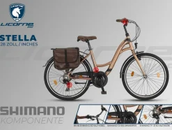 Licorne Bike Stella Plus Premium City Bike in Zoll Aluminium Fahrrad für Mädchen, Jungen, Herren und Damen - 21 Gang-Schaltung - Hollandfahrrad Größe:28 Zoll;Farbe:Gold