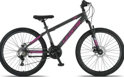 Licorne Bike Thunder Premium Mountainbike in 20, 24, 26, 27.5 und 29 Zoll Fahrrad für Mädchen Jungen Herren und Damen Discbremse Farbe:Anthrazit/Rosa;Größe:26 Zoll