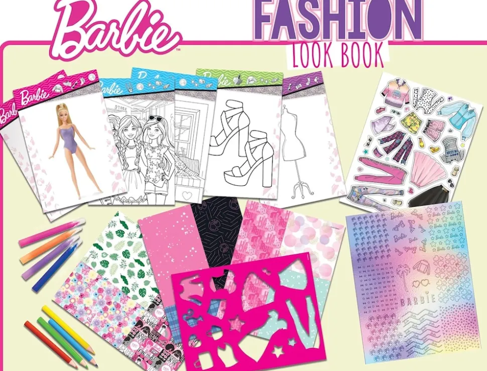 Lisciani 12677 - Barbie - Fashion Trend Look Book Kreativset Malbuch Kreativbuch für Mädchen