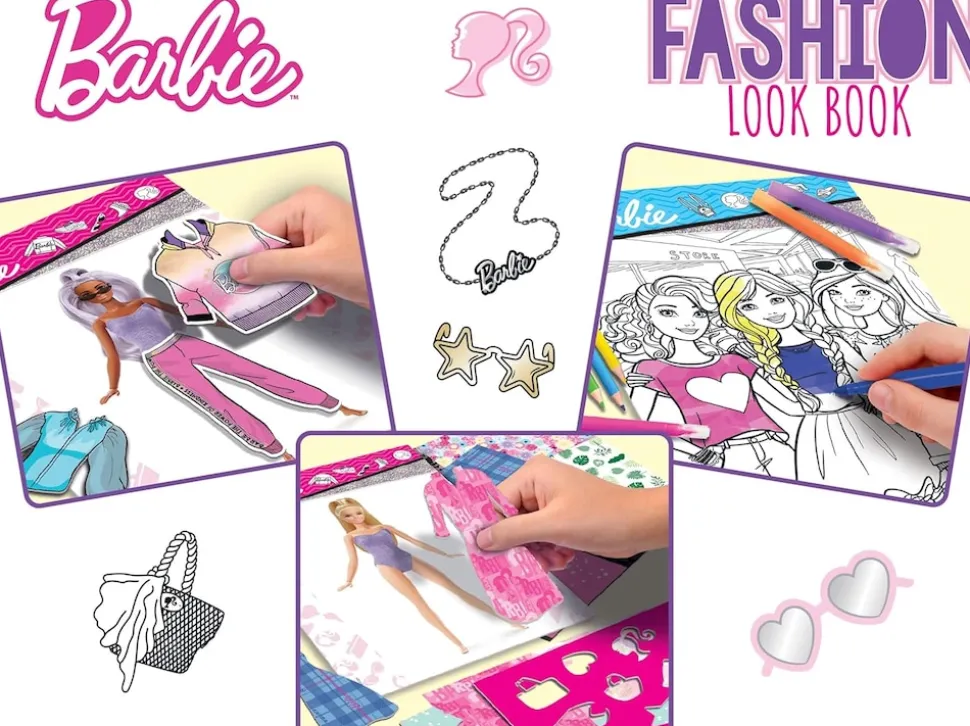 Lisciani 12677 - Barbie - Fashion Trend Look Book Kreativset Malbuch Kreativbuch für Mädchen