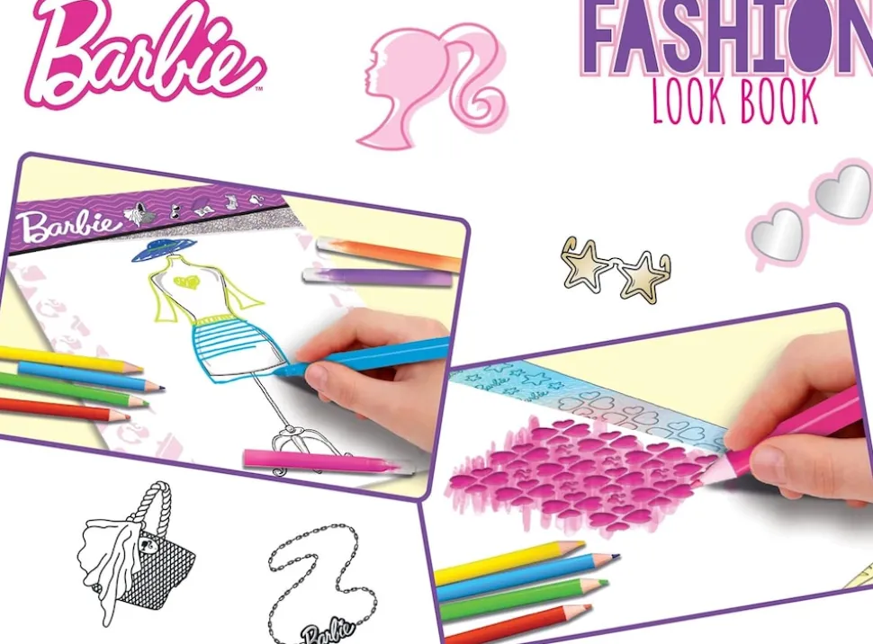 Lisciani 12677 - Barbie - Fashion Trend Look Book Kreativset Malbuch Kreativbuch für Mädchen
