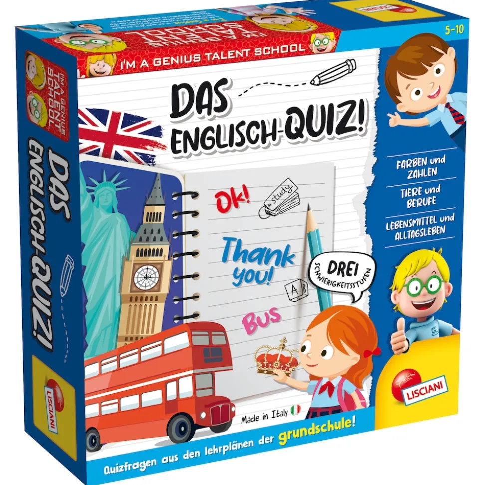Lisciani DE48892 - Das Englisch Quiz Lernspiel Grundschule Vokabeln lernen Sprachspiel English