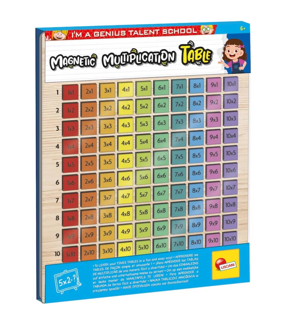 Lisciani EX105502 - Magnetische Multiplikations Tafel rechnen Grundschule Einmaleins Mathe Kinder