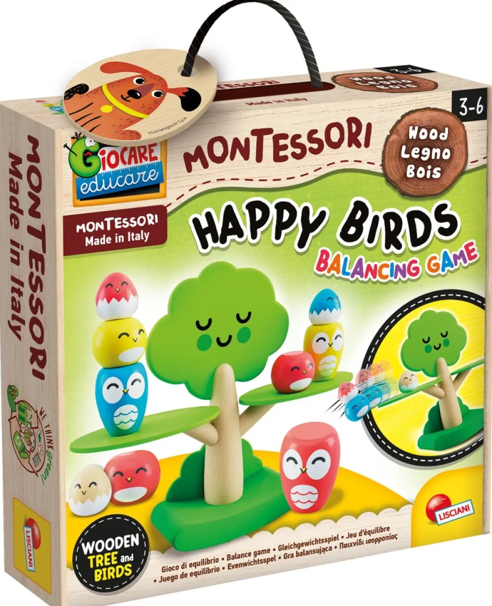 Lisciani 105397 - Geschicklichkeitsspiel - Montessori Happy Birds Gleichgewichtsspiel Balance