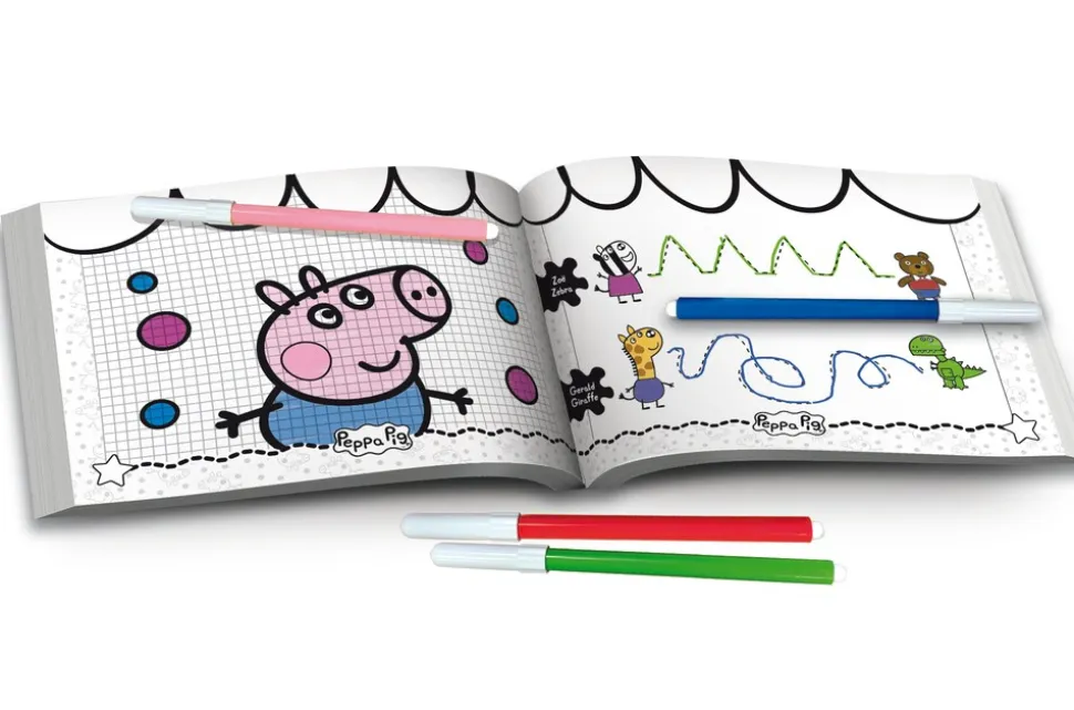 Lisciani 92215 - Peppa Wutz Zeichenschule Malset Schreibtafeln zeichnen malen kreativ Zeichenset Pig