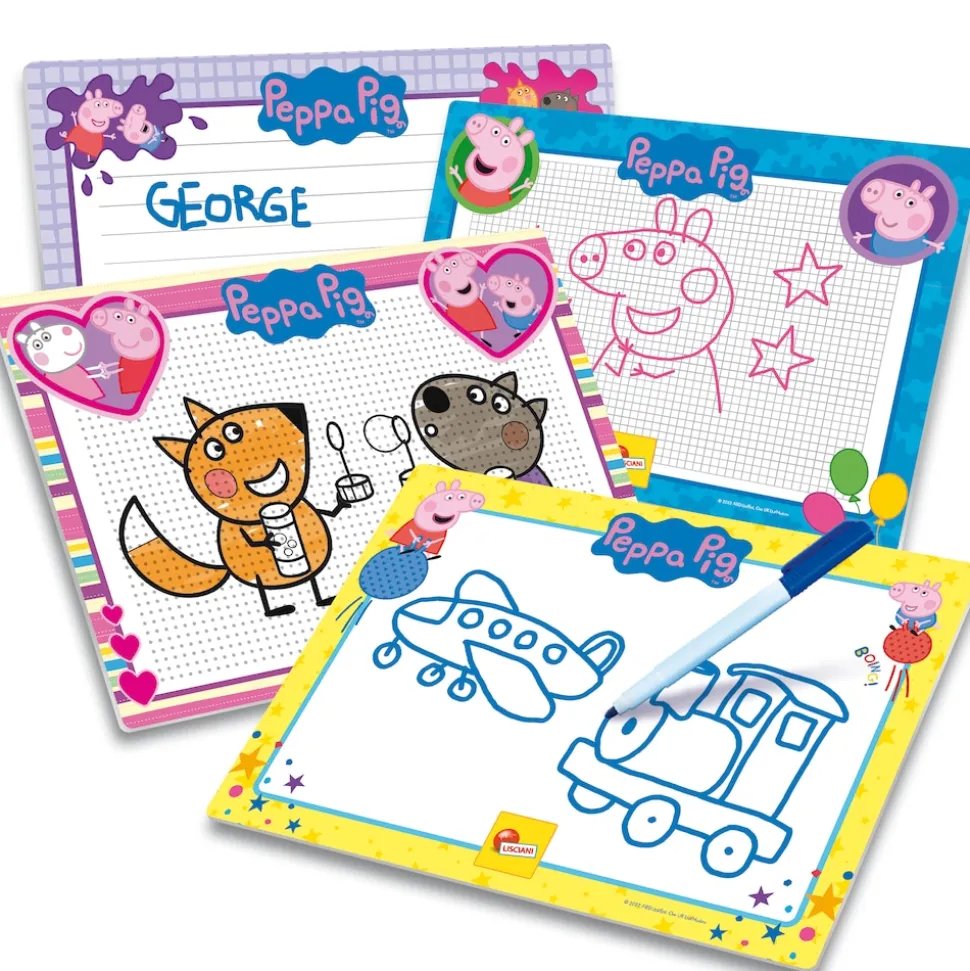 Lisciani 92215 - Peppa Wutz Zeichenschule Malset Schreibtafeln zeichnen malen kreativ Zeichenset Pig