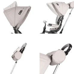 Lorelli Dreirad 4 in 1 Lucky Crew Tasche Fußstütze verstellbarer Sitz Klingel orange
