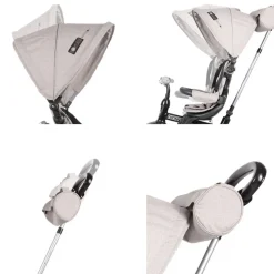 Lorelli Dreirad 4 in 1 Lucky Crew Tasche Fußstütze verstellbarer Sitz Klingel orange