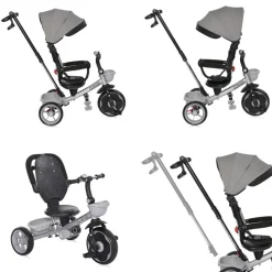 Lorelli Dreirad Revel 3 in 1, EVA-Reifen Freilauf Lenkstange Becherhalter Korb grau