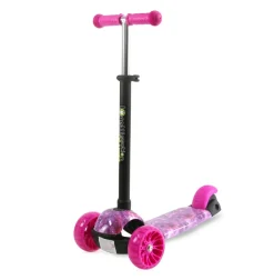 Lorelli Kinderroller Draxter 3 Räder, höhenverstellbar, PU-Leuchträder Fußbremse pink