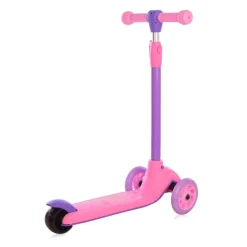 Lorelli Kinderroller Tamtam 3 Räder, höhenverstellbar, Leuchträder, Fußbremse rosa