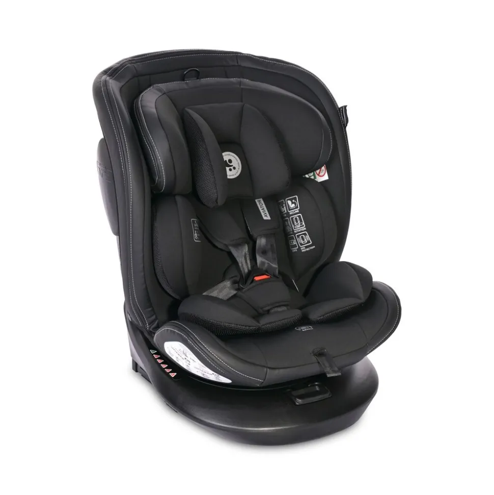 Lorelli Kindersitz i-Size Aviator (40-150cm) 360° drehbar, verstellbar, Isofix schwarz