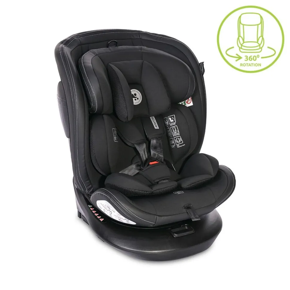 Lorelli Kindersitz i-Size Aviator (40-150cm) 360° drehbar, verstellbar, Isofix schwarz