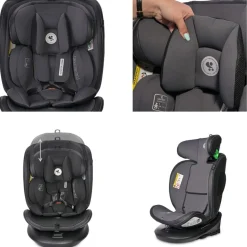 Lorelli Kindersitz i-Size Aviator (40-150cm) 360° drehbar, verstellbar, Isofix schwarz