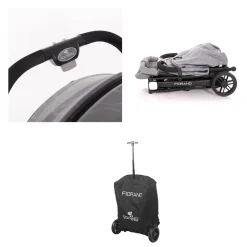 Lorelli Kinderwagen Fiorano faltbar, Ablagekorb, Frontbügel abnehmbar, Bremse schwarz