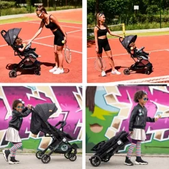 Lorelli Kinderwagen Fiorano faltbar, Ablagekorb, Frontbügel abnehmbar, Bremse schwarz