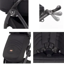 Lorelli Kinderwagen 2 in 1 California Babywanne Sportsitz Alurahmen Wickeltasche grau