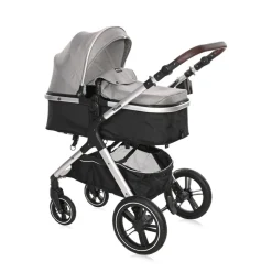 Lorelli Kinderwagen 2 in 1 Viola mit Adaptern, umbaubarer Sportsitz, bis 22 kg grau