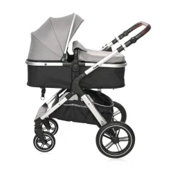 Lorelli Kinderwagen 2 in 1 Viola mit Adaptern, umbaubarer Sportsitz, bis 22 kg grau
