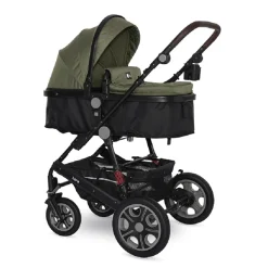 Lorelli Kinderwagen Lora faltbar Gummiräder Tragetasche Sportsitz Fußabdeckung grün