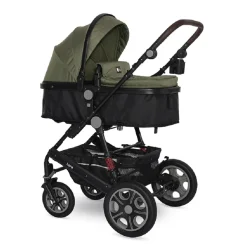 Lorelli Kinderwagen Lora faltbar Gummiräder Tragetasche Sportsitz Fußabdeckung grün