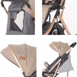 Lorelli Kinderwagen Myla Aluminiumrahmen Korb Fußsack klappbar mit Zusatzgriff gelb