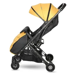 Lorelli Kinderwagen Myla Aluminiumrahmen Korb Fußsack klappbar mit Zusatzgriff gelb
