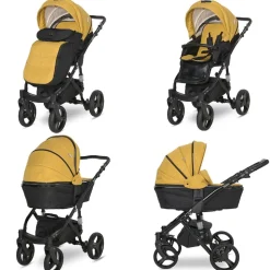 Lorelli Kinderwagen Rimini Premium Sportsitz Tragewanne Moskitonetz verstellbar gelb