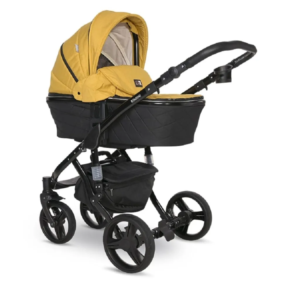 Lorelli Kinderwagen Rimini Premium Sportsitz Tragewanne Moskitonetz verstellbar gelb