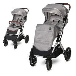 Lorelli Kinderwagen Storm Buggy, Fußabdeckung, PU-Räder, Sonnendach, verstellbar grau/schwarz