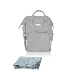 Lorelli Kinderwagentasche Tina Rucksack Wickelunterlage Innenfach Reißverschluss grau