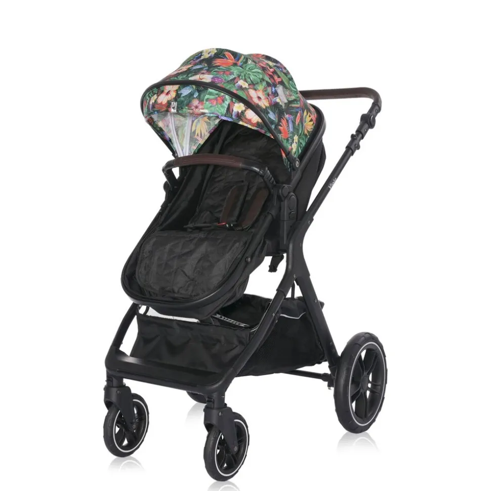 Lorelli Kombikinderwagen 2 in 1 Viola bis 22 kg, Sportsitz umbaubar Wickeltasche bunt