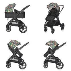 Lorelli Kombikinderwagen 2 in 1 Viola bis 22 kg, Sportsitz umbaubar Wickeltasche bunt