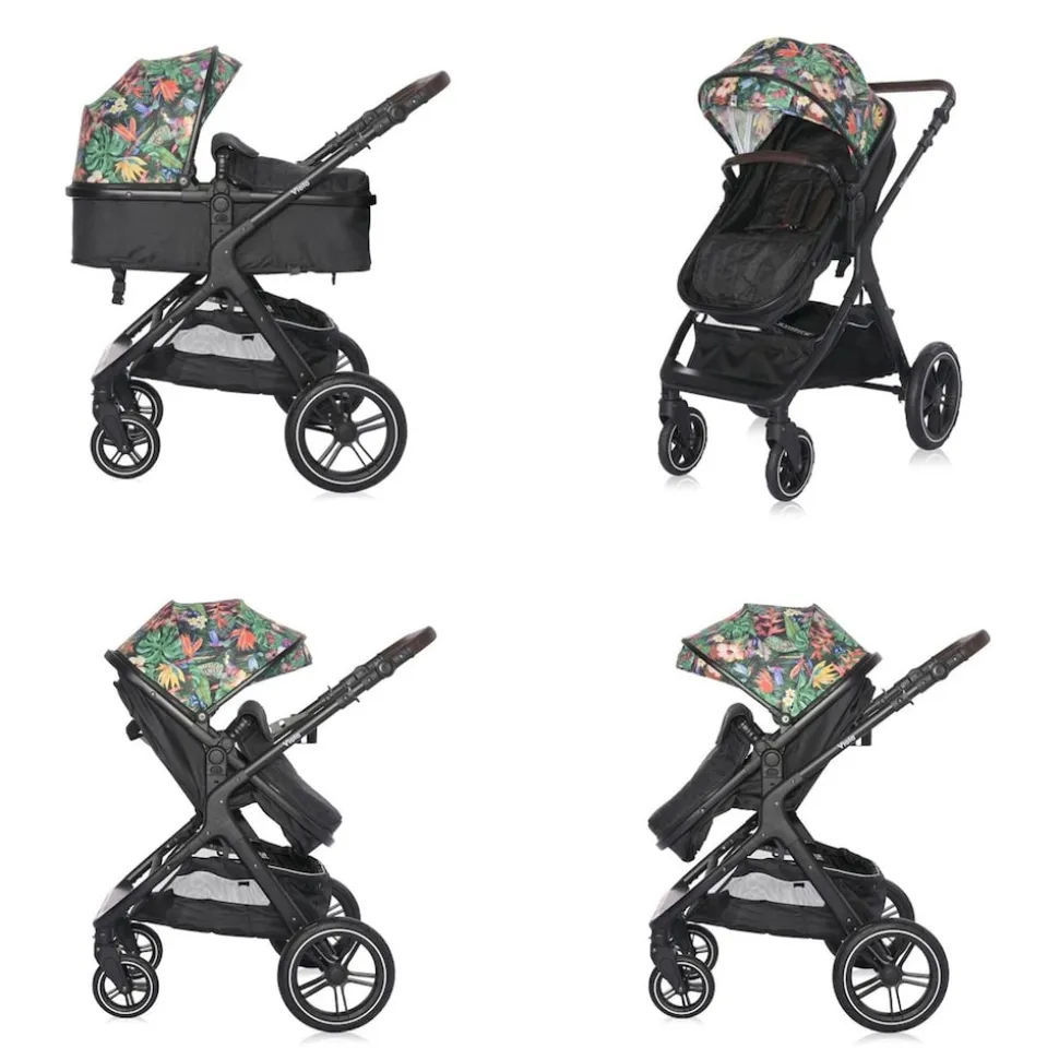 Lorelli Kombikinderwagen 2 in 1 Viola bis 22 kg, Sportsitz umbaubar Wickeltasche bunt