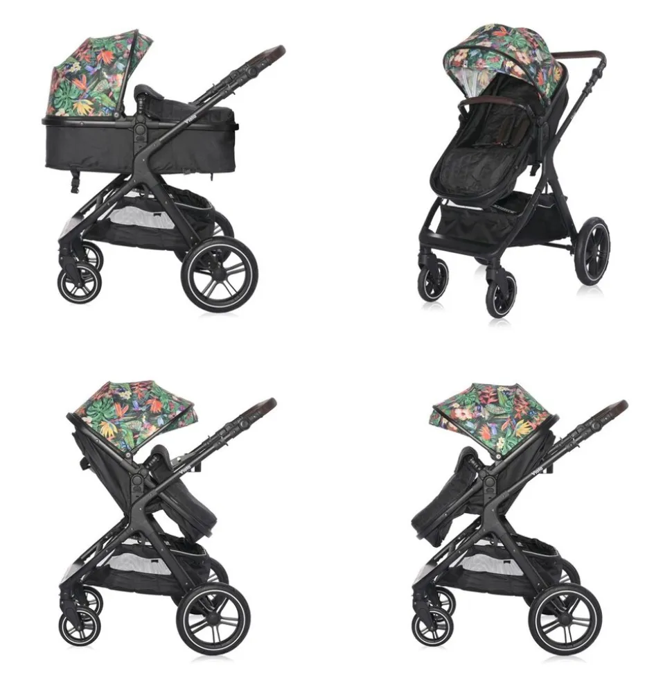 Lorelli Kombikinderwagen 2 in 1 Viola bis 22 kg, Sportsitz umbaubar Wickeltasche bunt