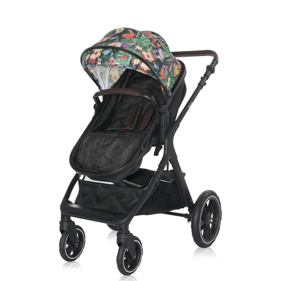 Lorelli Kombikinderwagen 2 in 1 Viola bis 22 kg, Sportsitz umbaubar Wickeltasche bunt