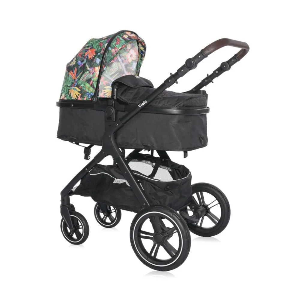 Lorelli Kombikinderwagen 2 in 1 Viola bis 22 kg, Sportsitz umbaubar Wickeltasche bunt