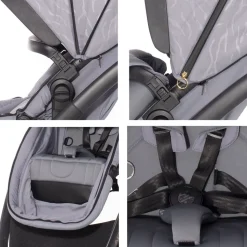 Lorelli Kombikinderwagen 2 in 1 Adria, Aluminiumrahmen, Wickeltasche, Adapter rot