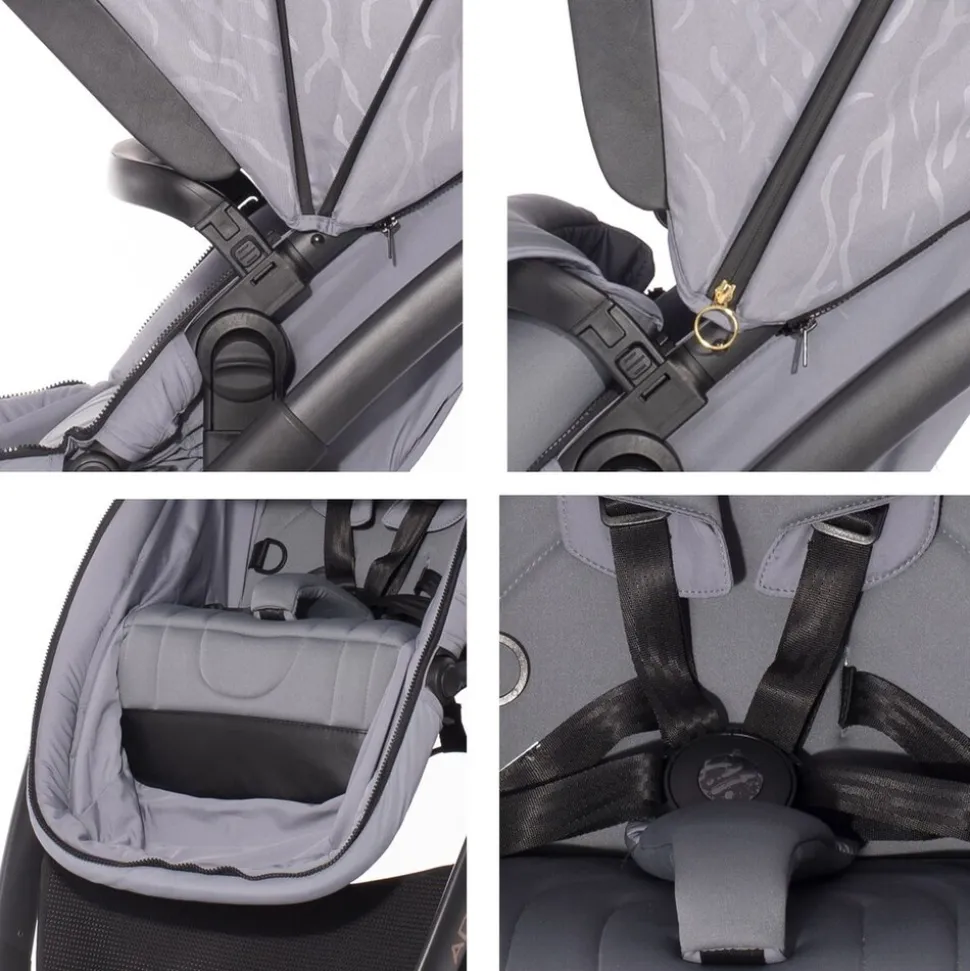 Lorelli Kombikinderwagen 2 in 1 Adria, Aluminiumrahmen, Wickeltasche, Adapter rot