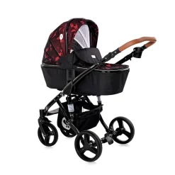 Lorelli Kombikinderwagen Rimini 2 in 1 Tragewanne Sportsitz Wickeltasche faltbar rot-schwarz